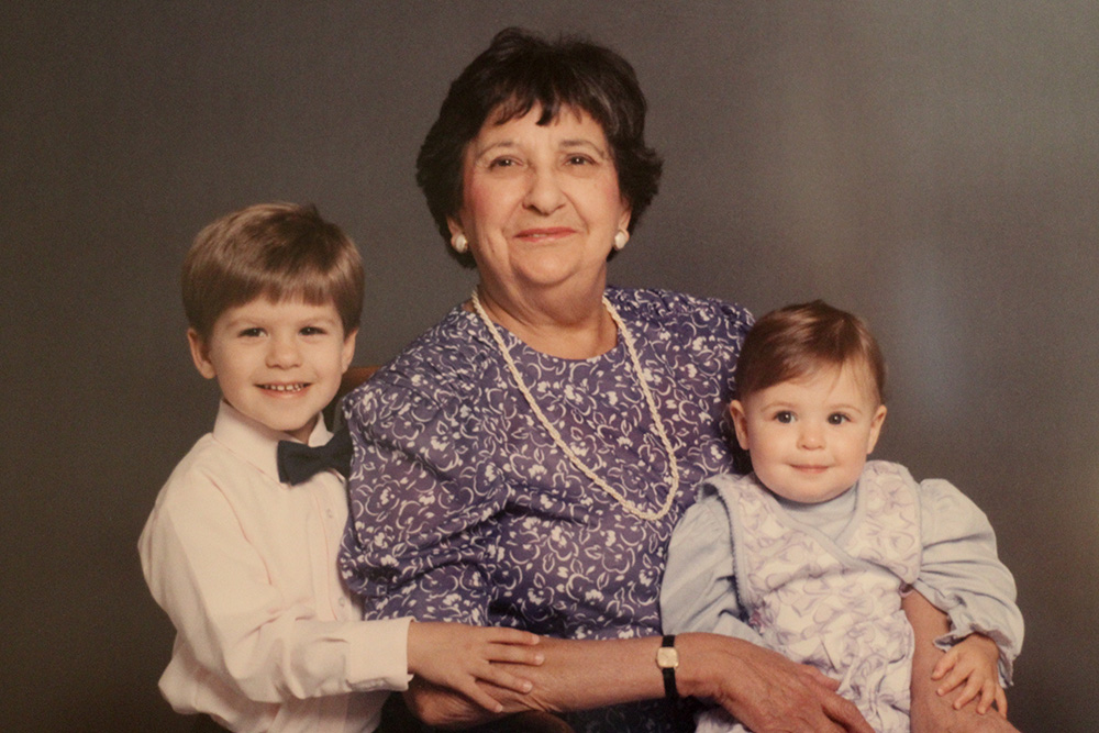 Betty Goumas and her grandchildren Tim and Jennie