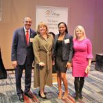 (L-R) Village President & CEO Galo Rodriguez; 2022 Girl Within Woman of the Year and Aurora Women and Girls Foundation Executive Director Jennifer Steadman; 2022 Young Woman of the Year Shaniece Nugent; Channel 3 Eyewitness News Morning Anchor and Girl Within emcee Irene O’Connor