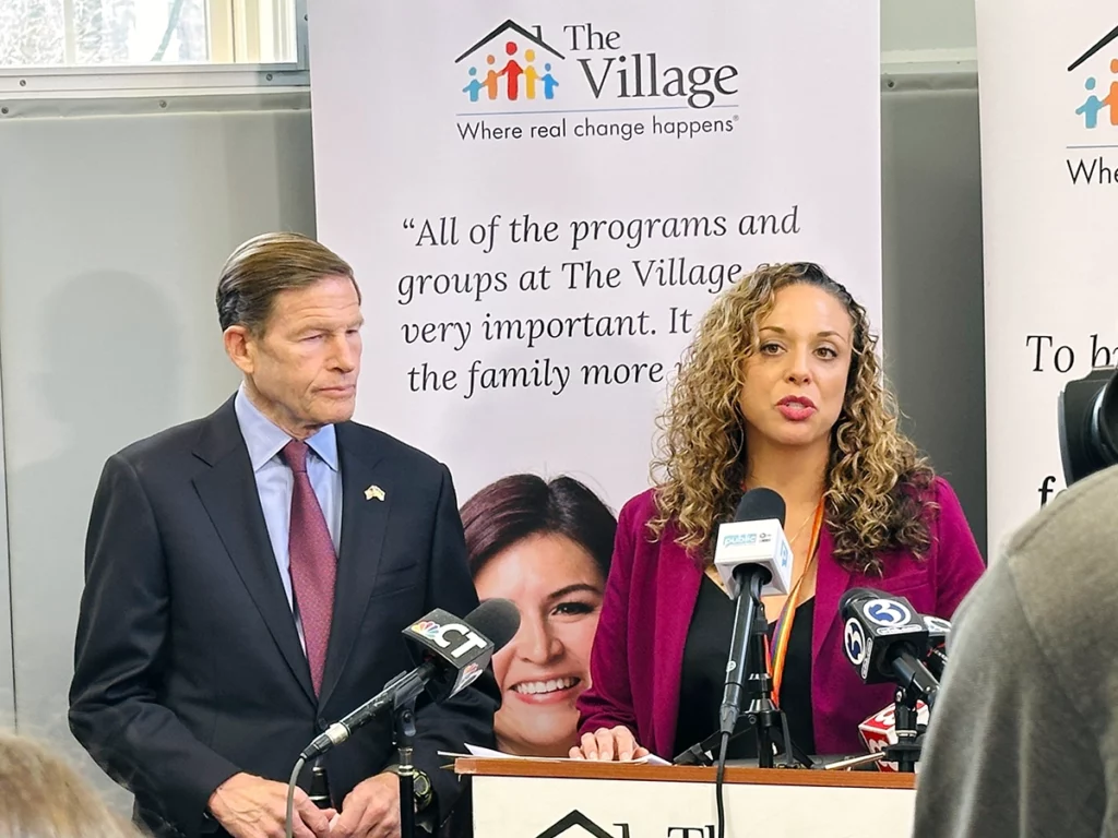 Dr. Laine Taylor and U.S. Sen. Richard Blumenthal