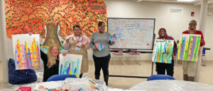 An Upward Mobility self-care art group.